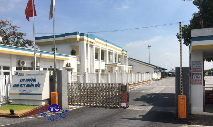Cổng inox tại Cty nhiên liệu hàng không SKYPEC Nội Bài, Hà Nội