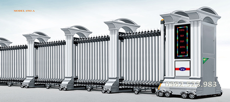 Cổng xếp hợp kim nhôm model 1503-A