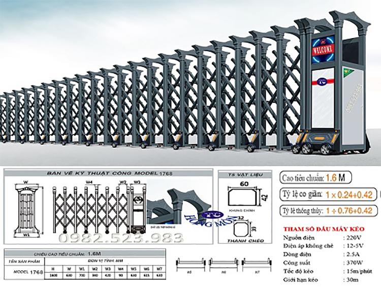 Mổng xếp điện 17168