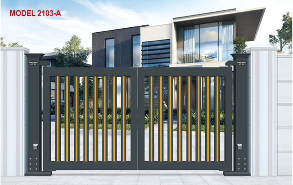 Cổng tự đóng mở 2 cánh hiện đại 2103-A Cổng tự đóng mở 2 cánh
