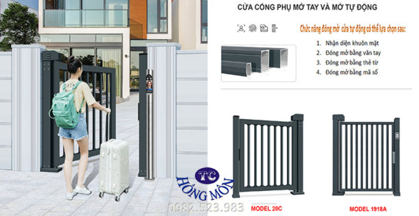 Mẫu cổng phụ đẹp đóng mở tự động mẫu cổng phụ đẹp