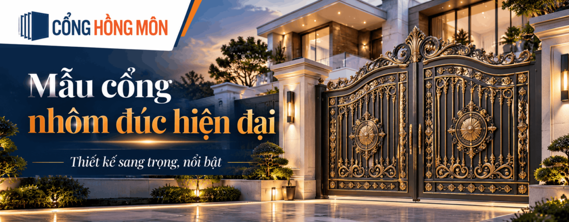 Mẫu cổng nhôm đúc hiện đại