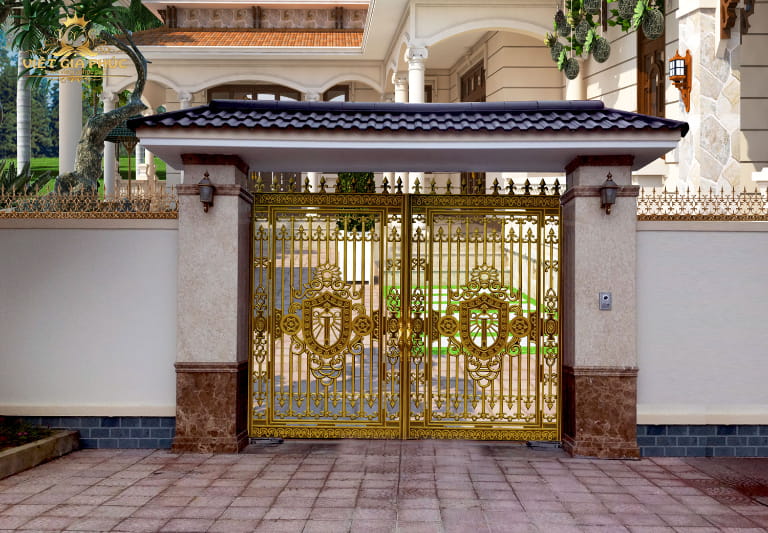 Mẫu cổng nhôm đúc hiện đại