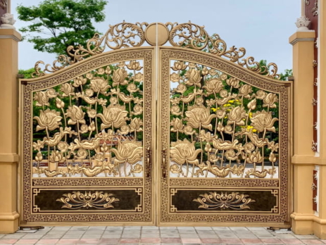 thi công cổng nhôm đúc