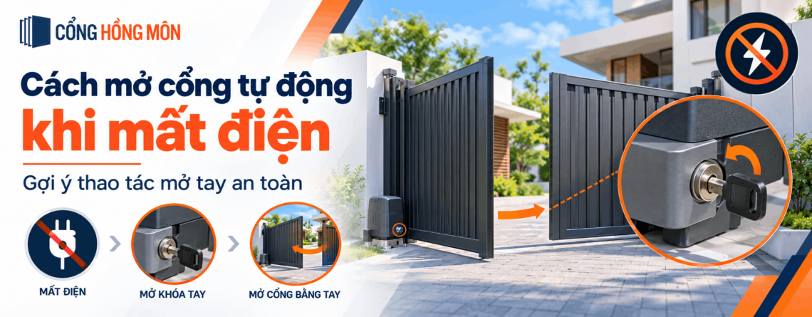 Cách mở cổng tự động khi mất điện