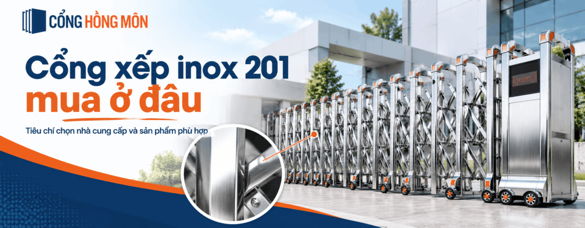 Cổng xếp inox 201 mua ở đâu