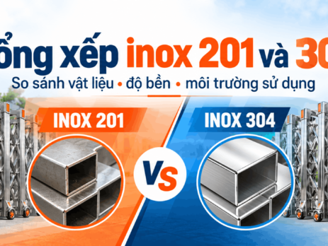 Cổng xếp inox 201 và 304