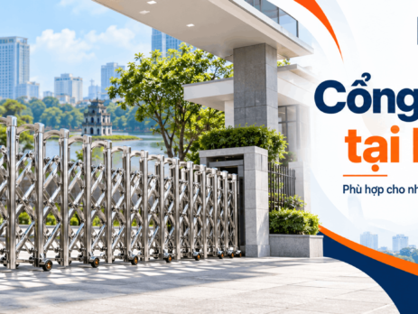 Cổng xếp inox tại Hà Nội