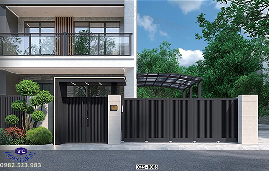 Cổng biệt thự đơn giản đẹp XZS-8006