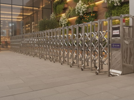 cổng xếp inox cho nhà hàng