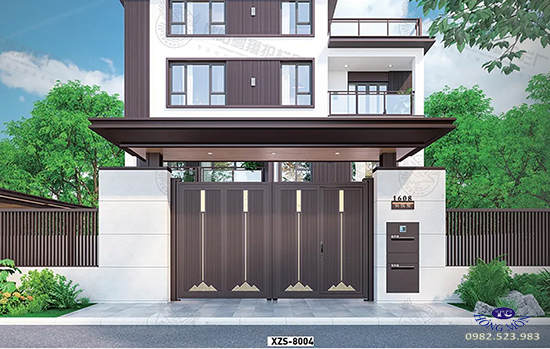 Mẫu cổng nhà 4 cánh đẹp XZS-8004