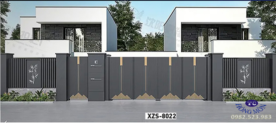 Mẫu cổng nhà vườn 4 cánh XZS-8022
