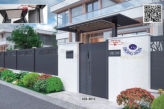 Mẫu cổng và hàng rào sắt đẹp XZS-8012