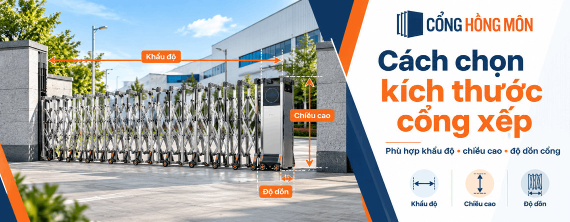 Cách chọn kích thước cổng xếp