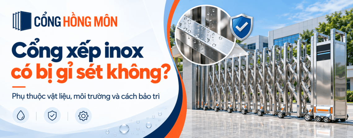 Cổng xếp inox có bị gỉ sét không