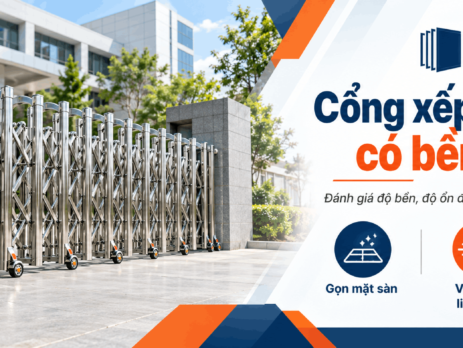 cổng xếp không ray có bền không