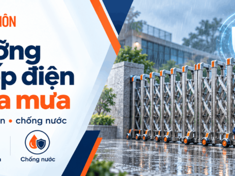 bảo dưỡng cổng xếp điện vào mùa mưa