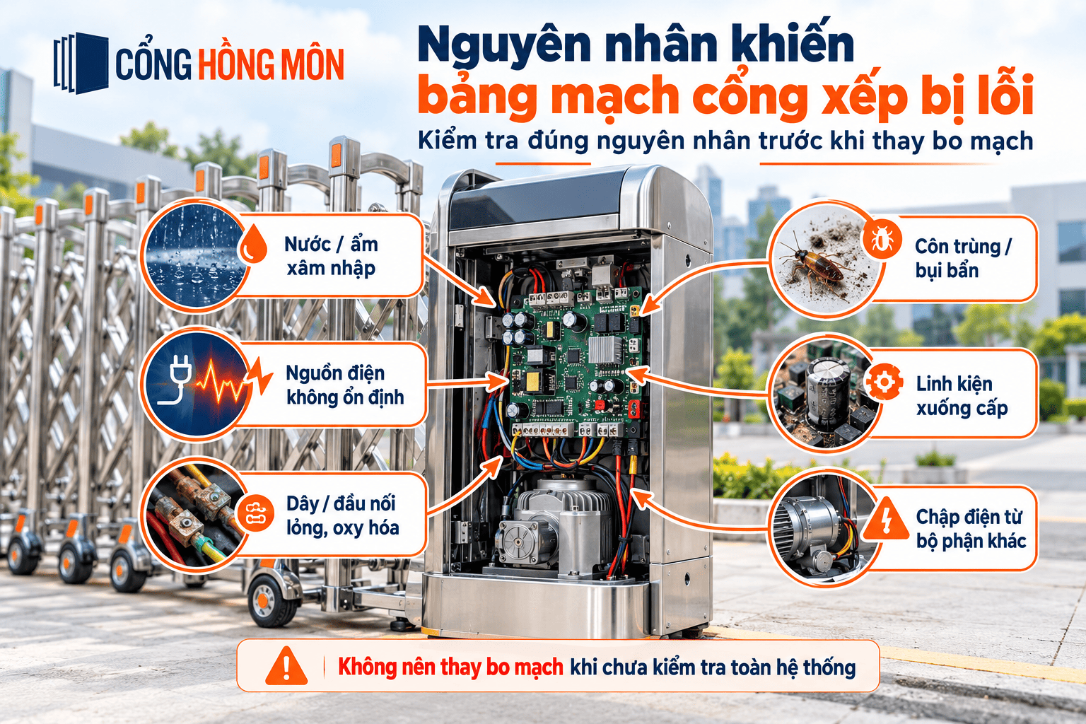 Những nguyên nhân khiến bảng mạch cổng xếp bị lỗi