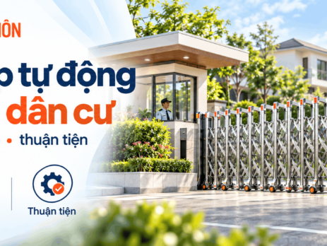 cổng xếp tự động cho khu dân cư