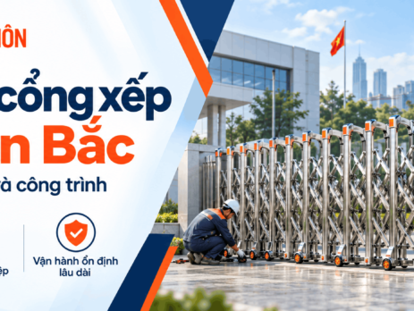 lắp đặt cổng xếp tại miền bắc