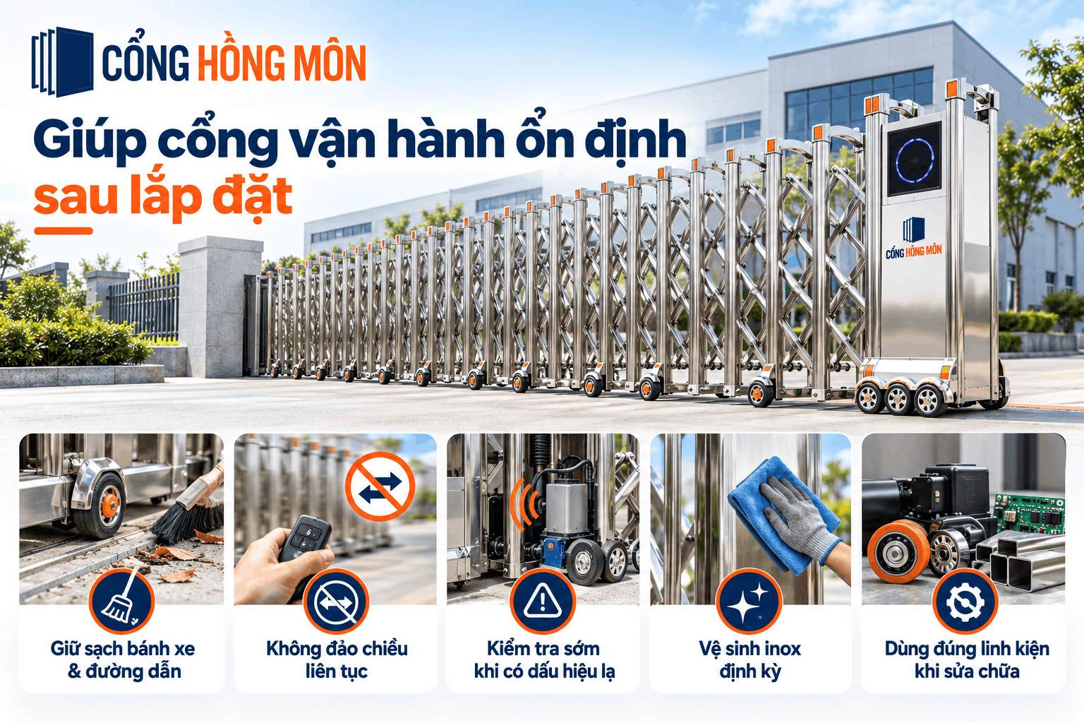 Kinh nghiệm giúp cổng vận hành ổn định sau khi lắp đặt