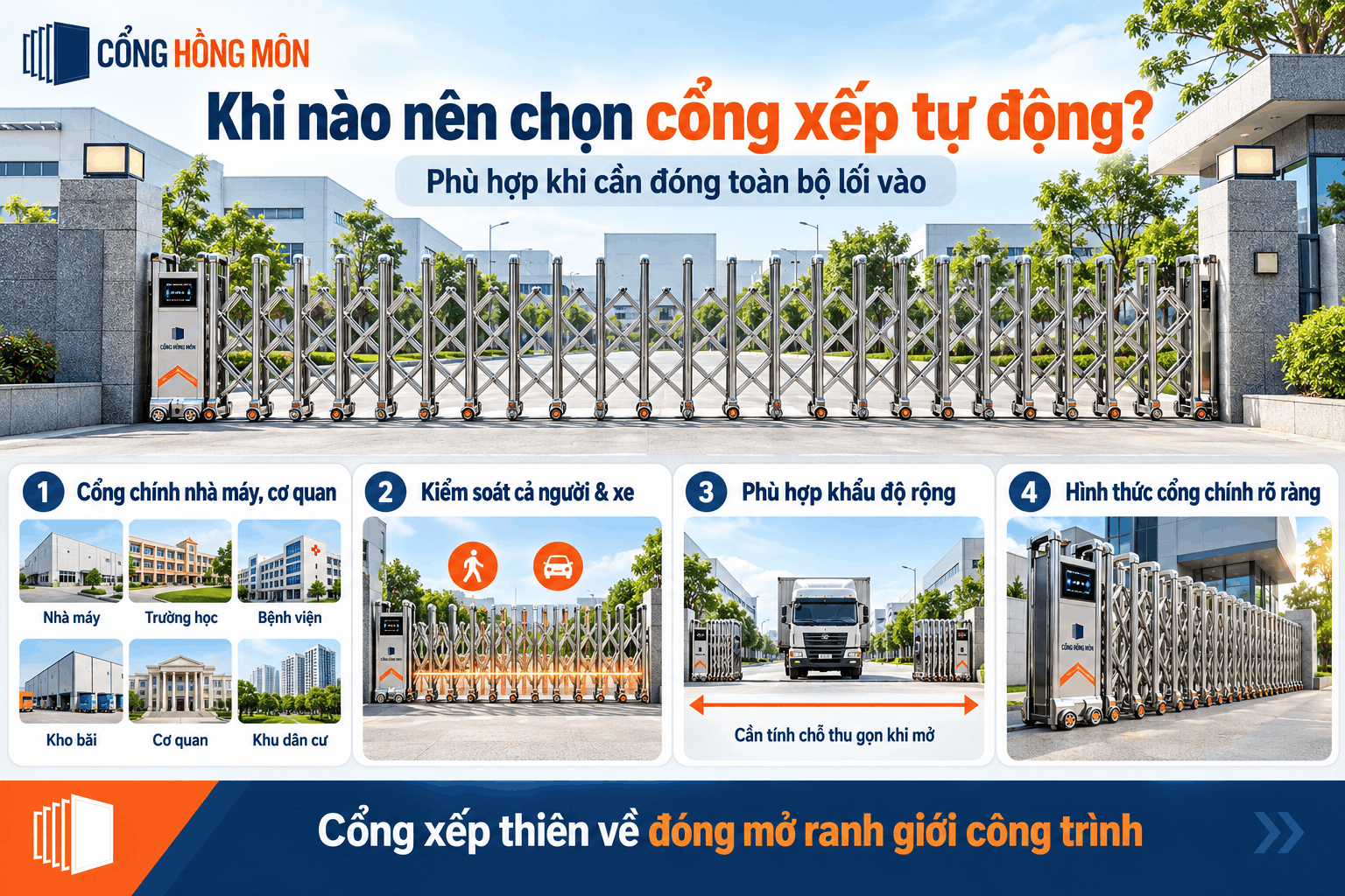 Khi nào nên chọn cổng xếp tự động?